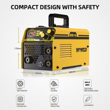 Load image into Gallery viewer, Mig welder, MYYWELD 140 MIG/Stick/Lift TIG 3 in 1 Welder 110V Gasless Flux Core Wire Welding Machine No Gas IGBT Inverter