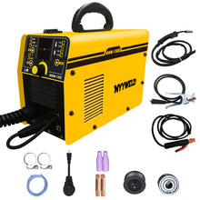 Load image into Gallery viewer, MYYWELD Mig Welder, 110/220V Dual voltage Flux MIG/Solid Wire/Stick MMA/Lift TIG 4 in 1 Welding machine 130D, Gas/Gasless Digital panel, Flux Core Wire Automatic Feed IGBT Inverter