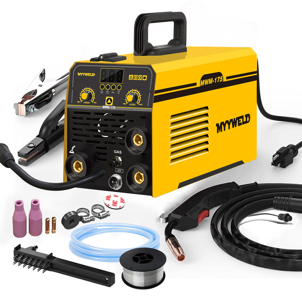 MYYWELD MWM-175 Gas/Gasless MIG/MMA/TIG 4 in 1 IGBT inverter welding machine 110V for home and commercial use