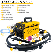 Load image into Gallery viewer, MYYWELD MWM-175 Gas/Gasless MIG/MMA/TIG 4 in 1 IGBT inverter welding machine 110V for home and commercial use
