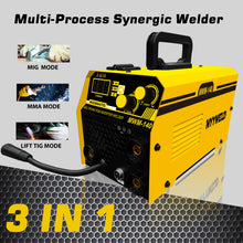 Load image into Gallery viewer, Mig welder, MYYWELD 140 MIG/Stick/Lift TIG 3 in 1 Welder 110V Gasless Flux Core Wire Welding Machine No Gas IGBT Inverter
